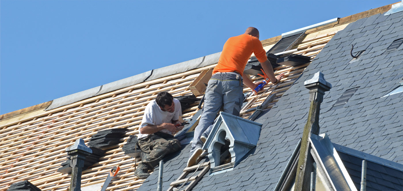 SEO Services for Roofing Companies, roofers on a roof