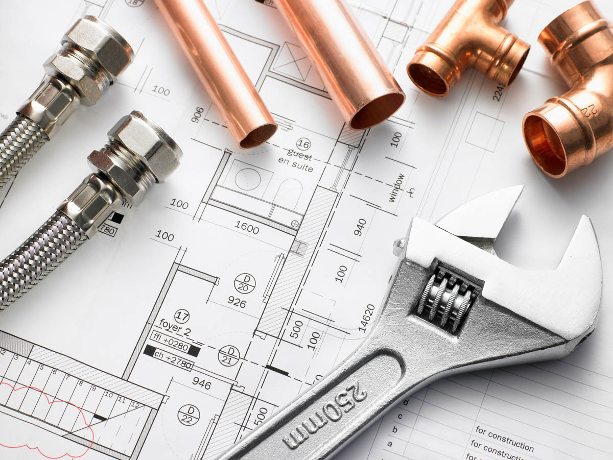 Plumbing Supplied on a schematic diagram of a house